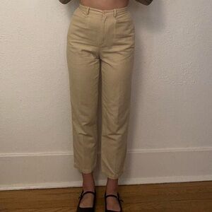 Vintage Beige Linen Trousers